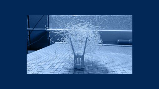 Failed "spaghetti looking" 3D print.